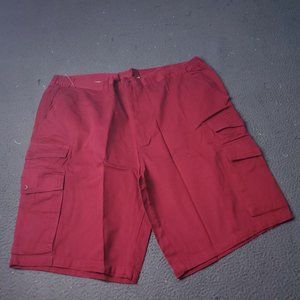 King Size Shorts Mens Size 48 Big & Tall  Cargo Khaki Burgundy